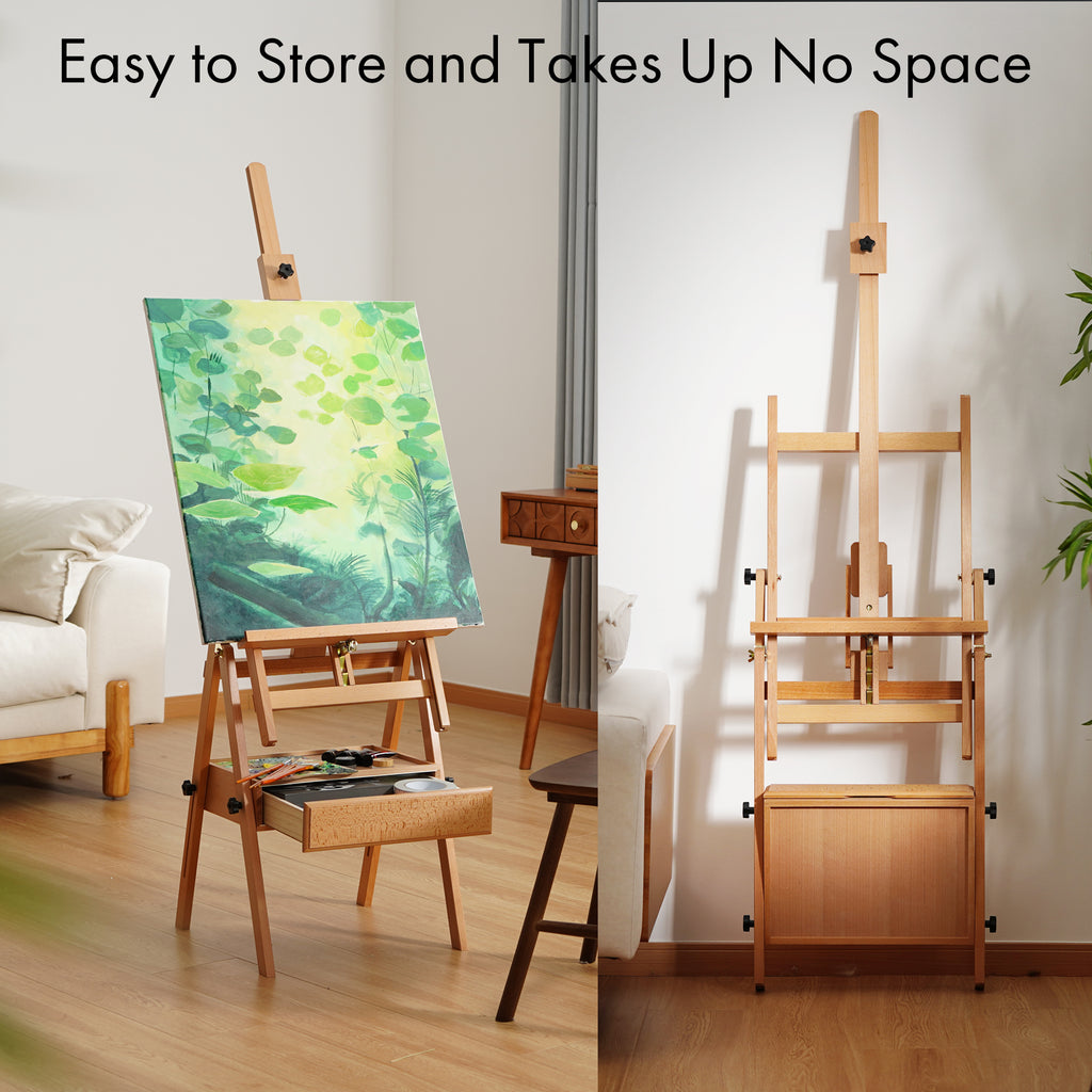 ARTIFY Large Wooden H-Frame Studio Beechwood Easel - Artify