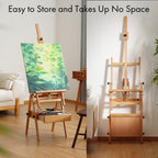 ARTIFY Large Wooden H-Frame Studio Beechwood Easel - Artify