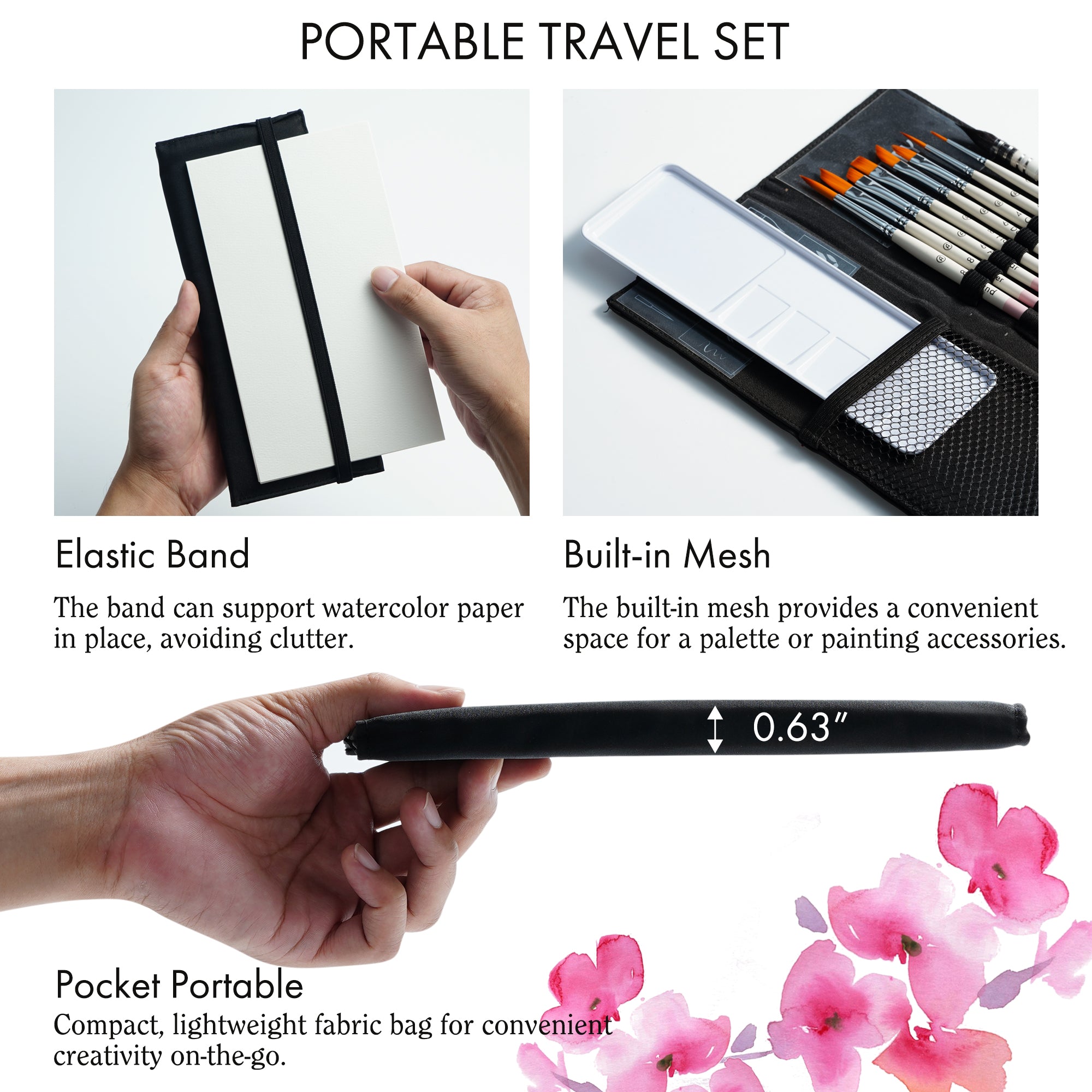 ARTIFY 9 PCS Travel Watercolor Brushes for Beginners & Pros - Artify