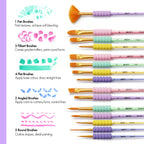 ARTIFY All-Purpose Paint Brushes for Kids with Cute Dino Bag, Ideal for Kids Arts & Crafts