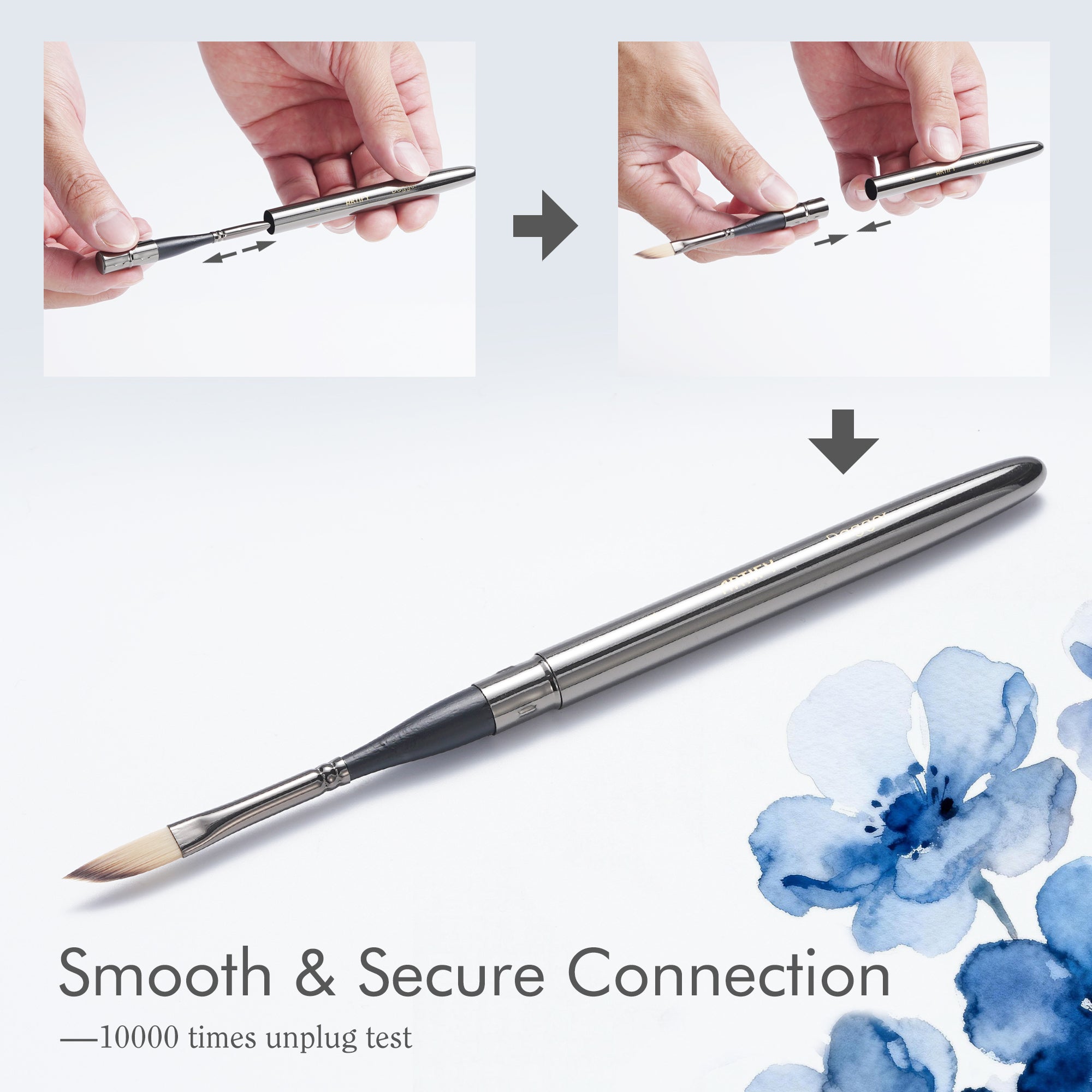 ARTIFY Travel Watercolor Brush Set, Synthetic Outdoor Paint Brushes with with Anti-Rust Handle