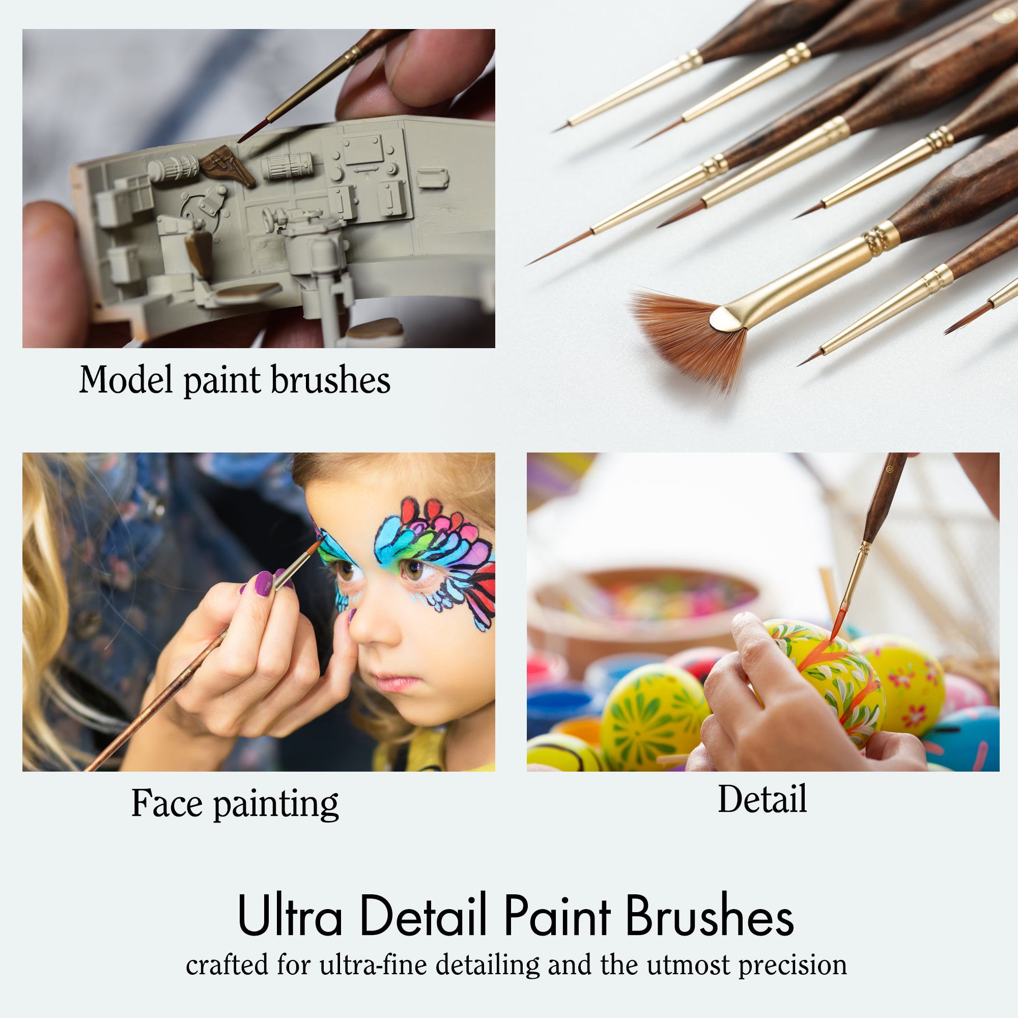 10PCS  Ultra Detail Paint Brushes Crafted For Ultra-fine Detailing And The Utmost Precision