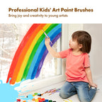ARTIFY All-Purpose Paint Brushes for Kids with Cute Dino Bag, Ideal for Kids Arts & Crafts