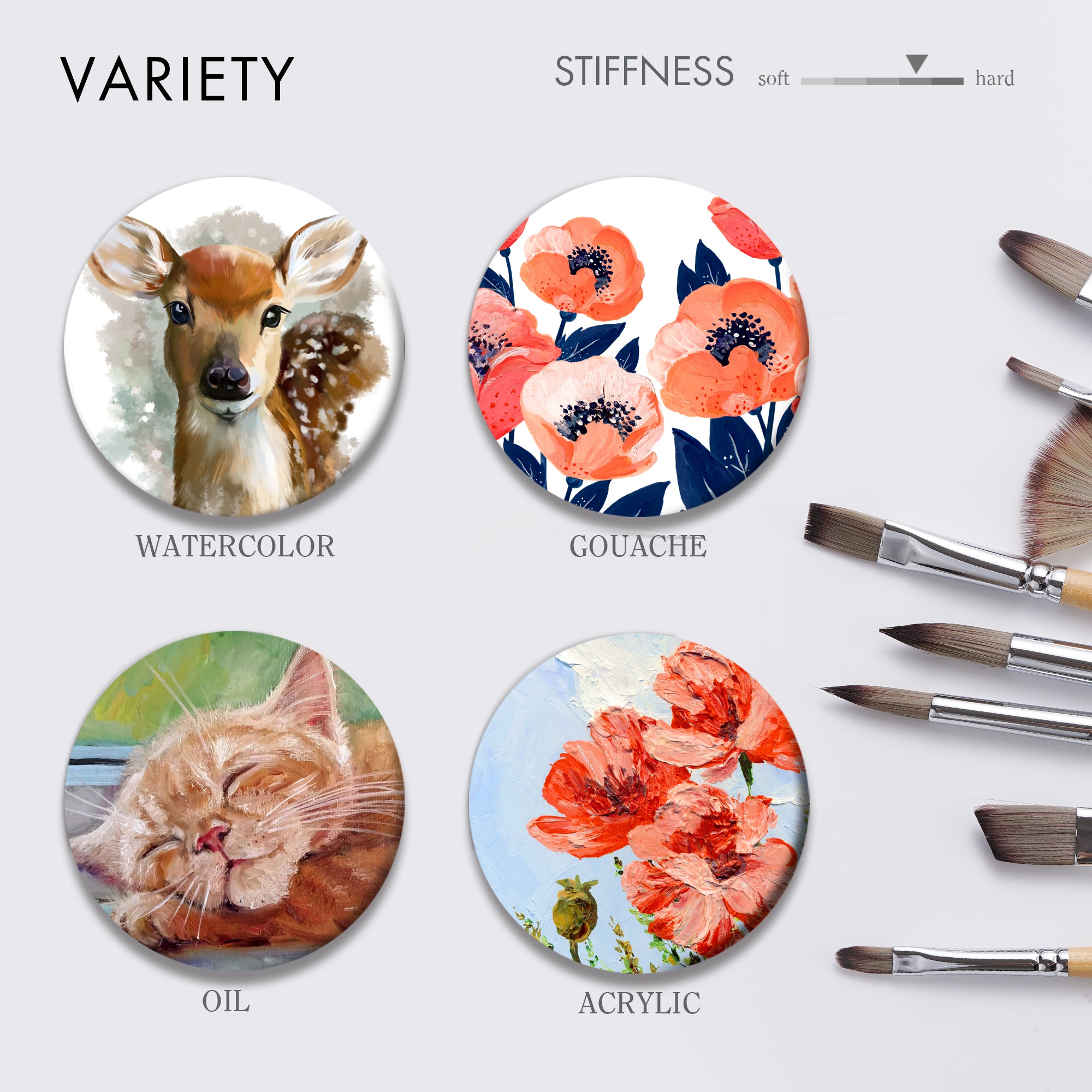 ARTIFY 30-Piece Expert Paint Brush Set, Upgraded Version, Complete Range of Sizes with Canvas Roll and Palette Knife for Acrylic, Oil, Watercolor, and Gouache