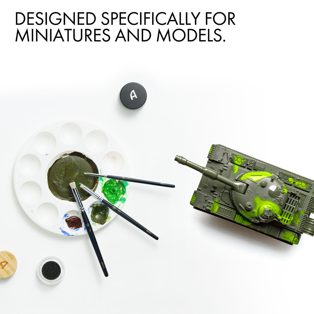 5PCS Drybrush Set Miniature Painting-Effortless Miniature & Model Painting (Pure Black) - Artify