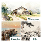 ARTIFY 6 PCS Synthetic Quill Brush Watercolor Mop Brush Set, Expert Series