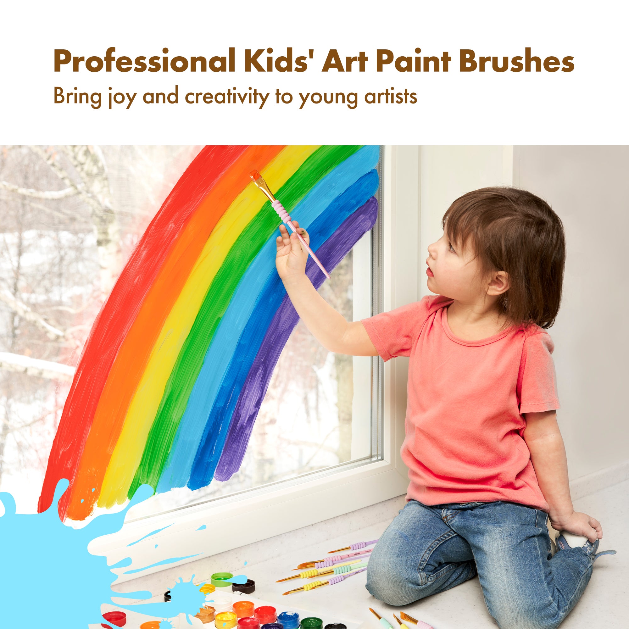 ARTIFY All-Purpose Paint Brushes for Kids, Ideal for Kids Arts & Crafts