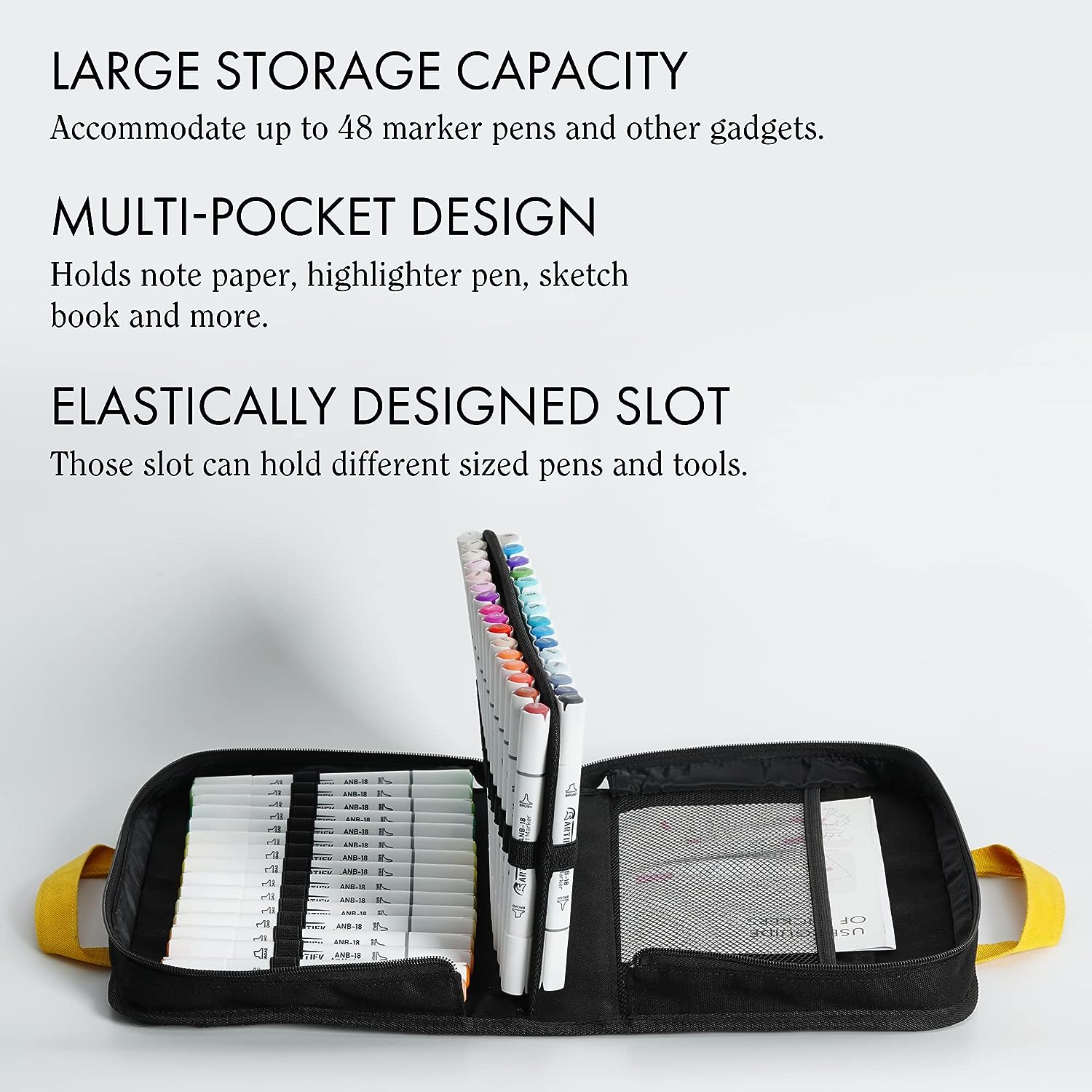 ARTIFY 48 Slot Canvas Marker Pen Organizer Bag