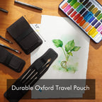 ARTIFY Travel Watercolor Brush Set, Synthetic Outdoor Paint Brushes with with Anti-Rust Handle