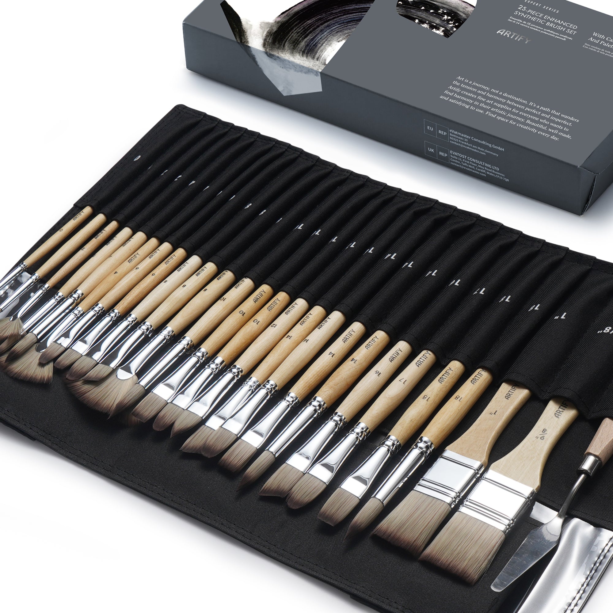 ARTIFY 25 pcs Enhanced Synthetic Brush Set, Expert Series - Artify