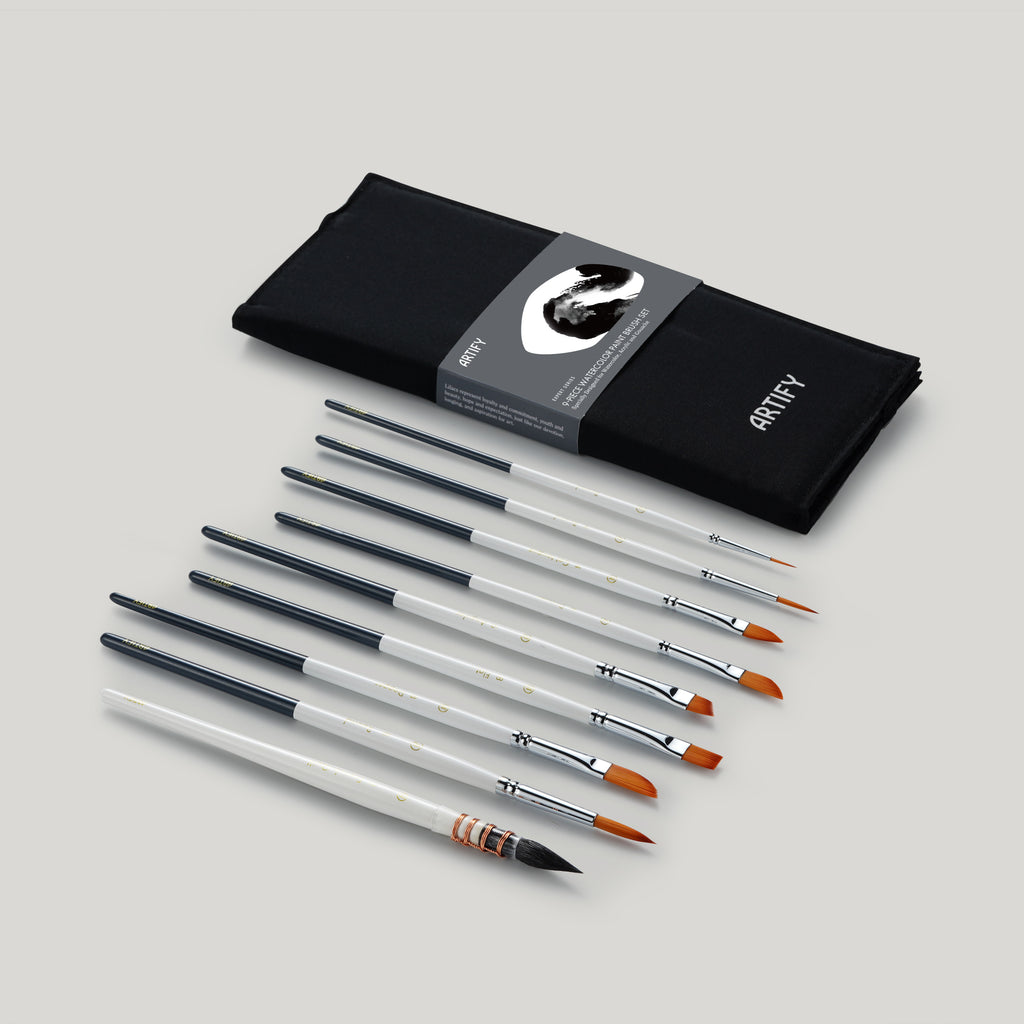 ARTIFY 9 PCS Travel Watercolor Brushes for Beginners & Pros - Artify