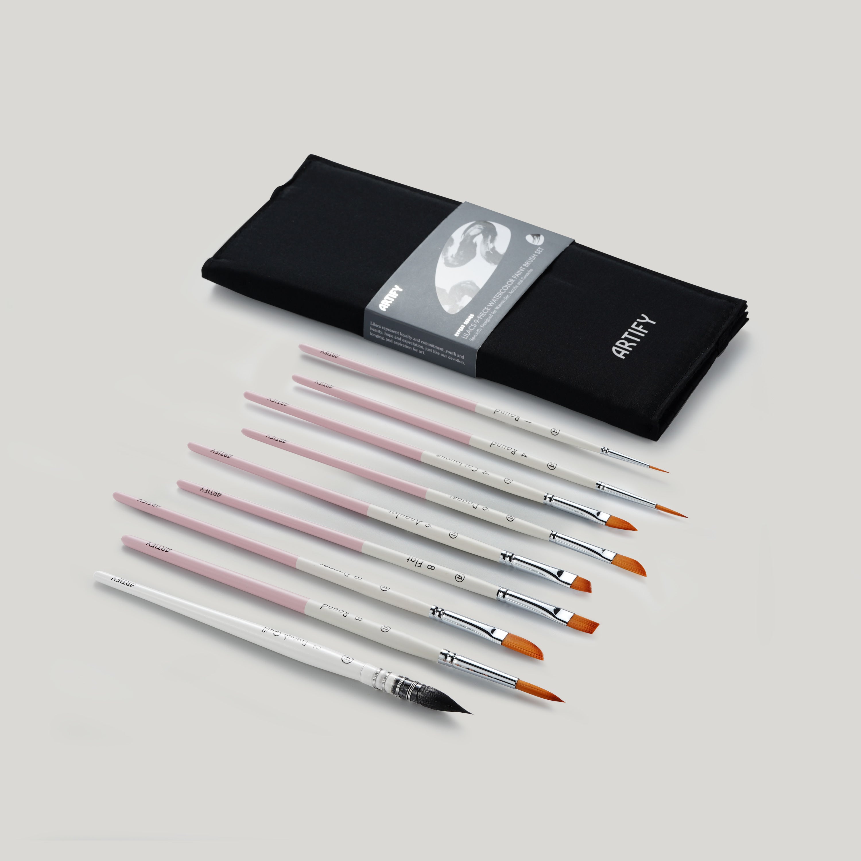 ARTIFY 9 PCS Travel Watercolor Brushes for Beginners & Pros