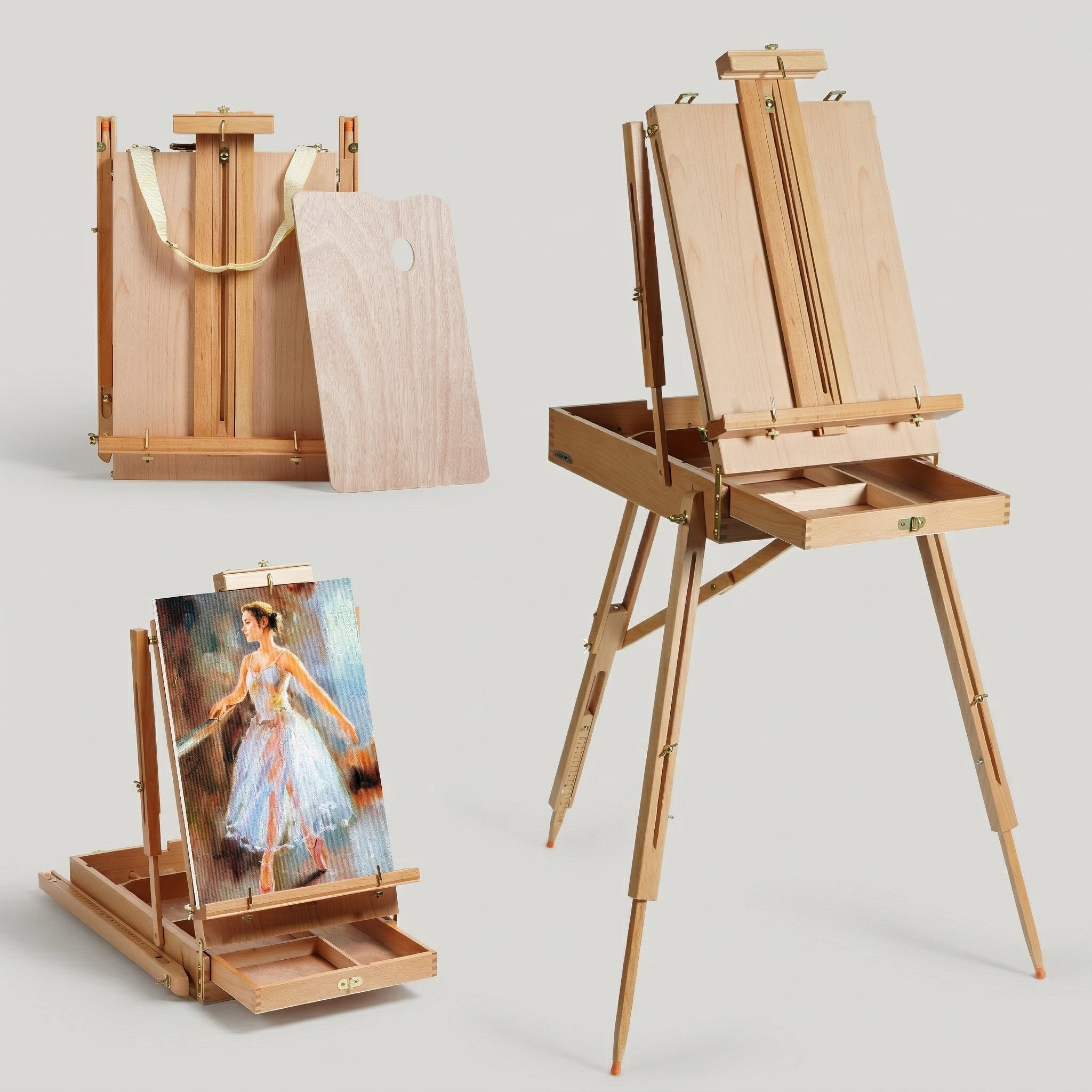 ARTIFY Foldable Portable Beechwood Art Easel Field Easel