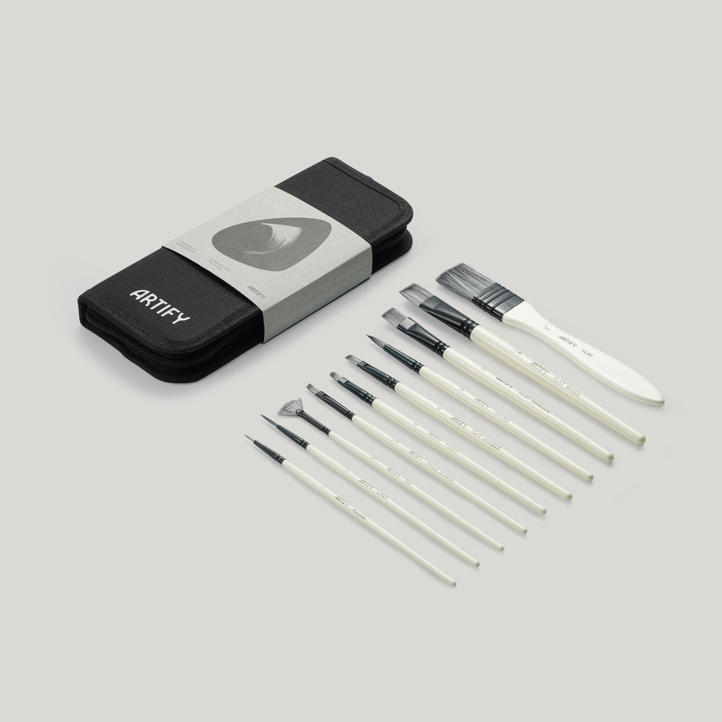 ARTIFY 10 Pcs Synthetic Hair Paint Brush Set - Artify