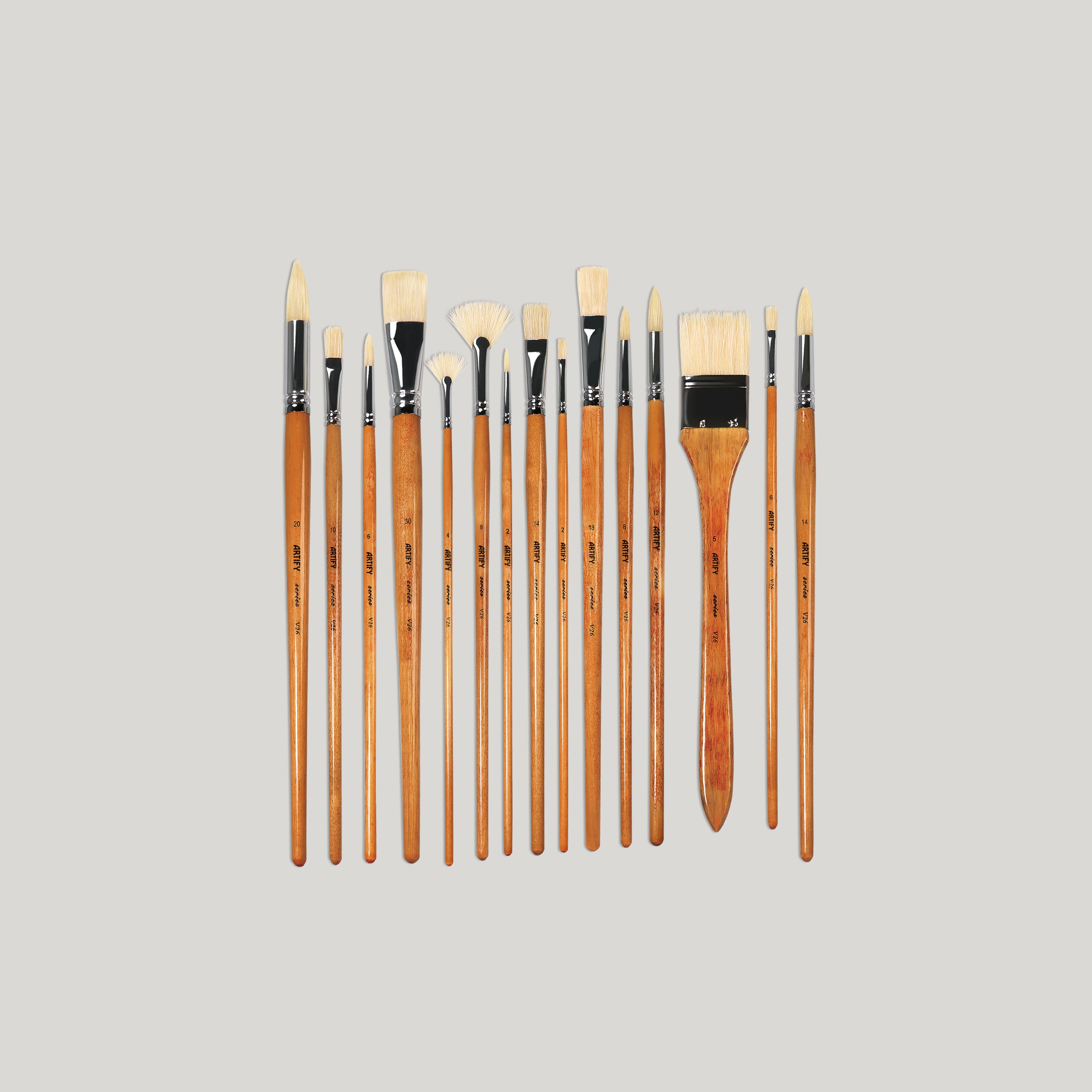 ARTIFY 15 pcs Professional Oil Paint Brush Set