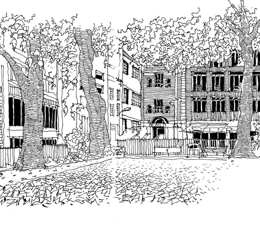 Streetscape Line Draft — One Set Containing Multiple Pictures - Artify