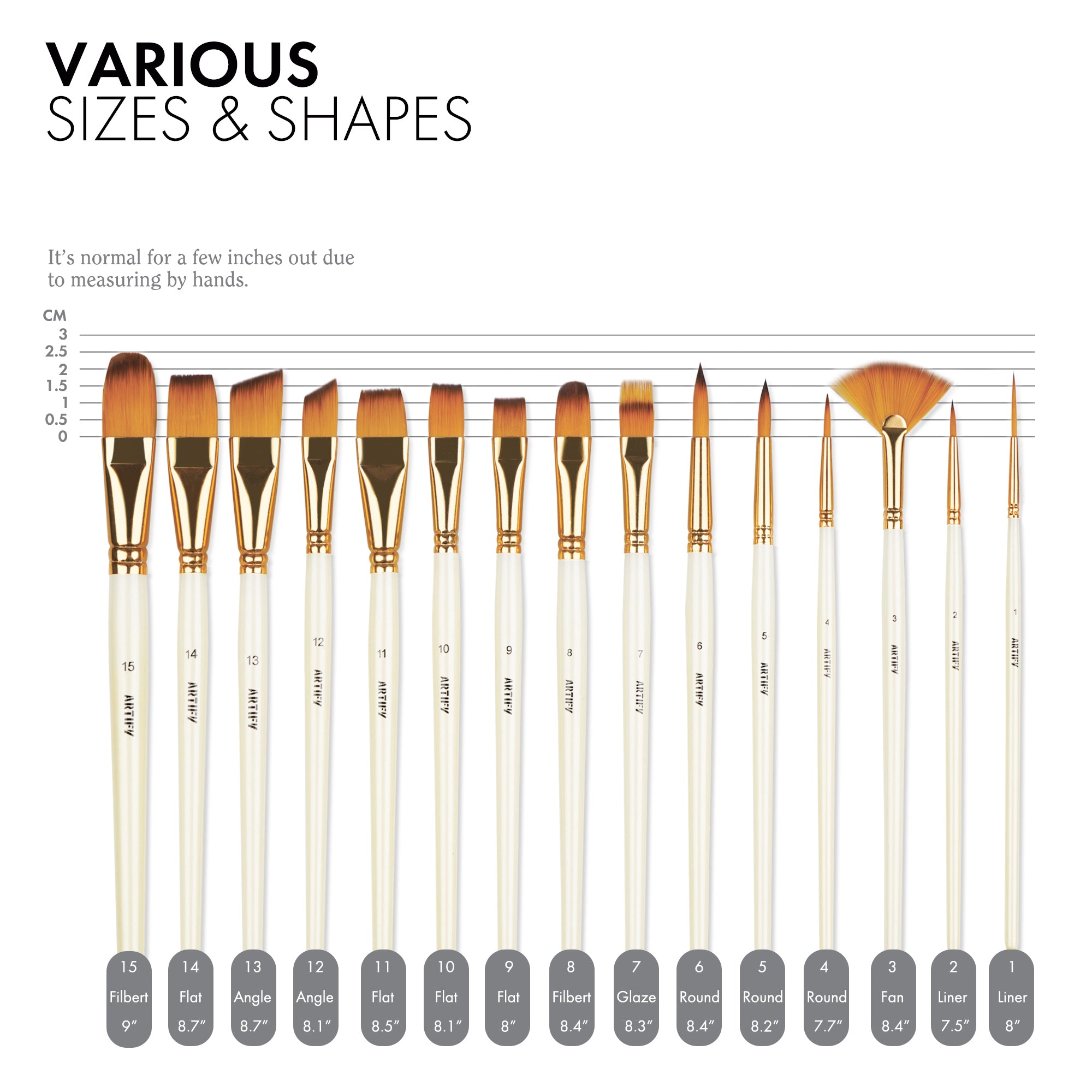 ARTIFY 15pcs and 18pcs Paint Brush Set for Intermedium - Artify