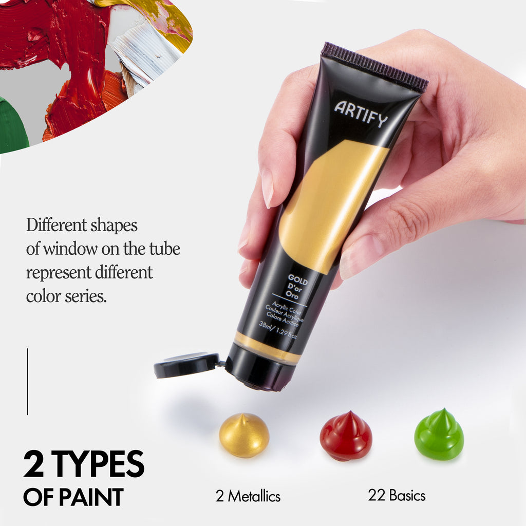 ARTIFY 24 Colors Premium Heavy Body Acrylic Paint Set - Artify