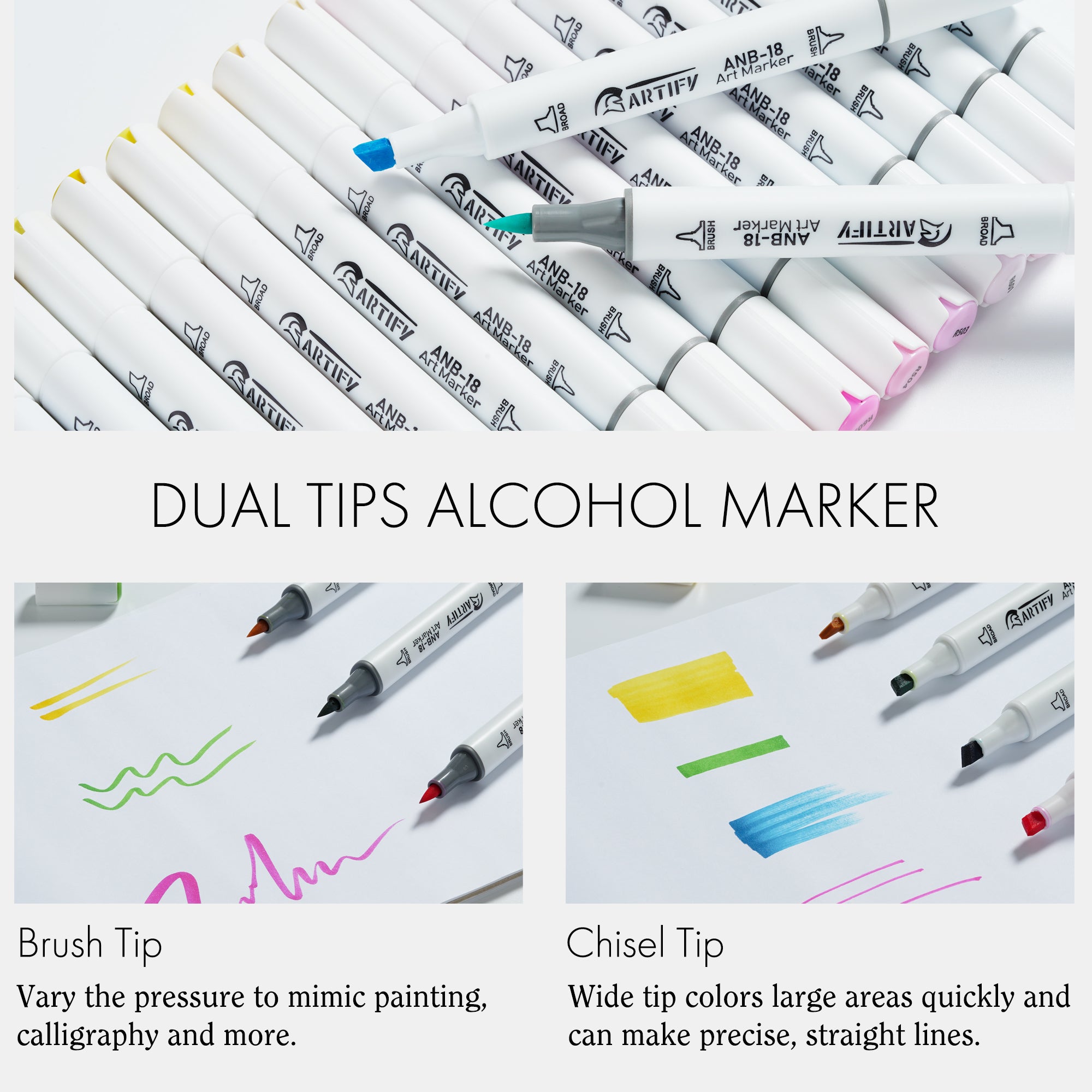 Dual Brush Pen Art Markers, 108 Colors, Brush Markers