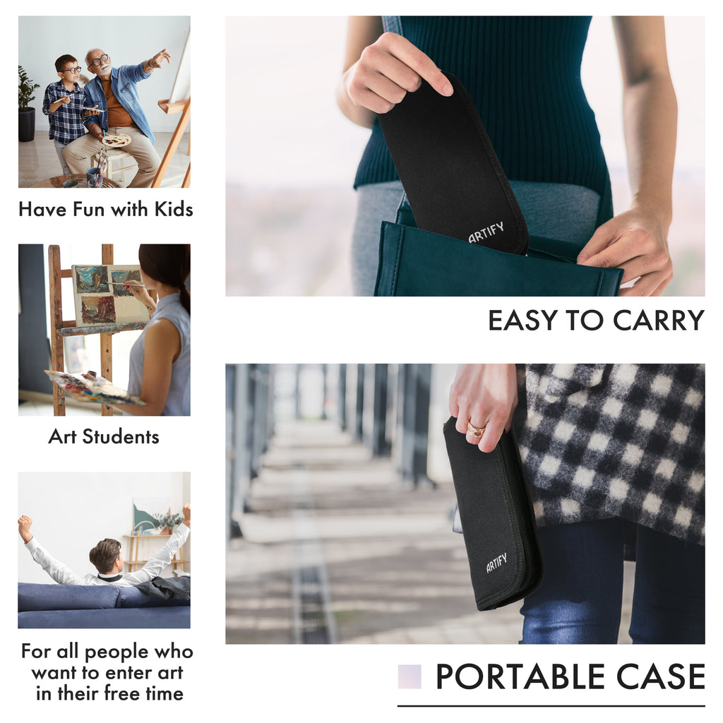 ARTIFY 10 Pcs Hog Hairs Paint Brush Set - Artify