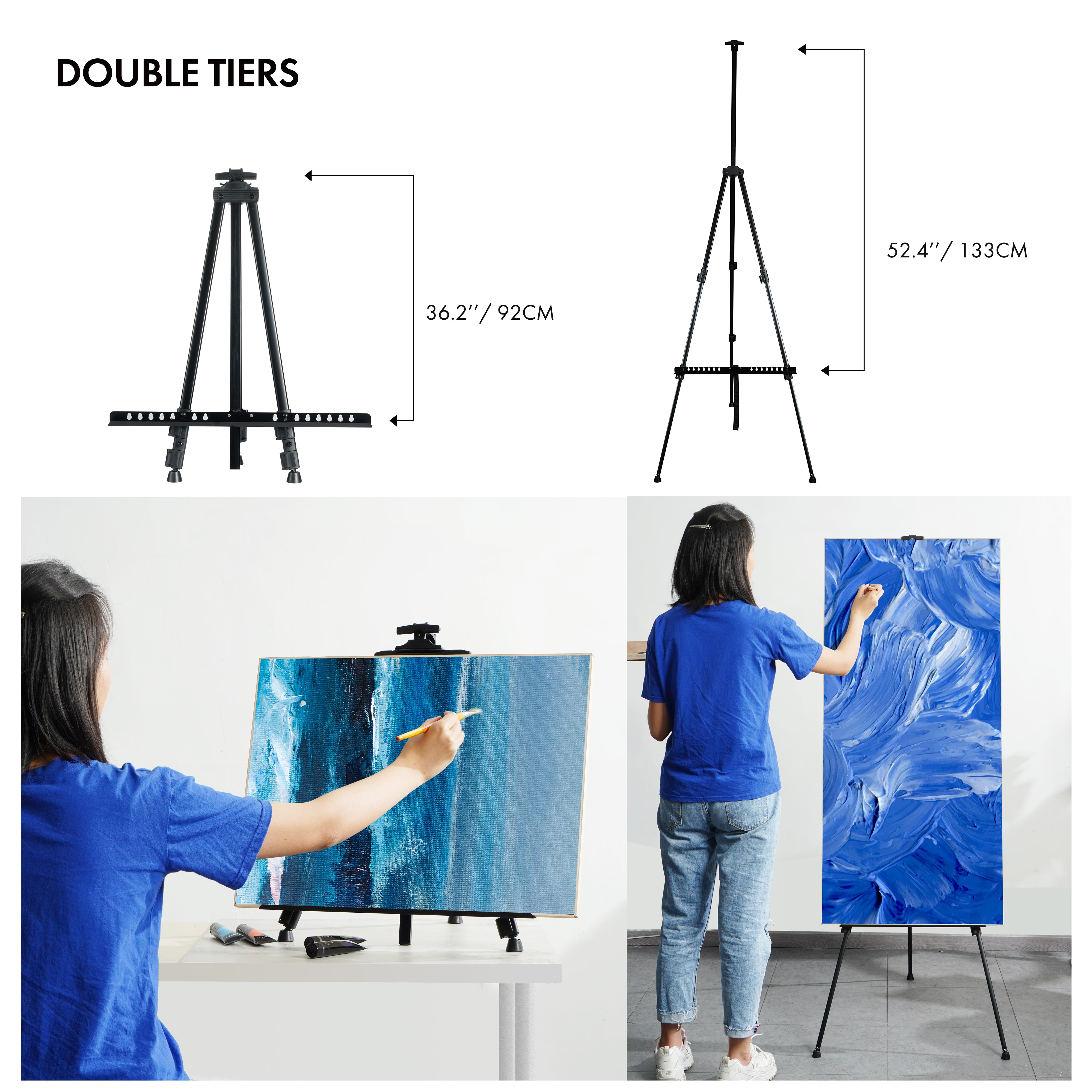 Artify 67 Inches Double Tier Adjustable Easel Stand