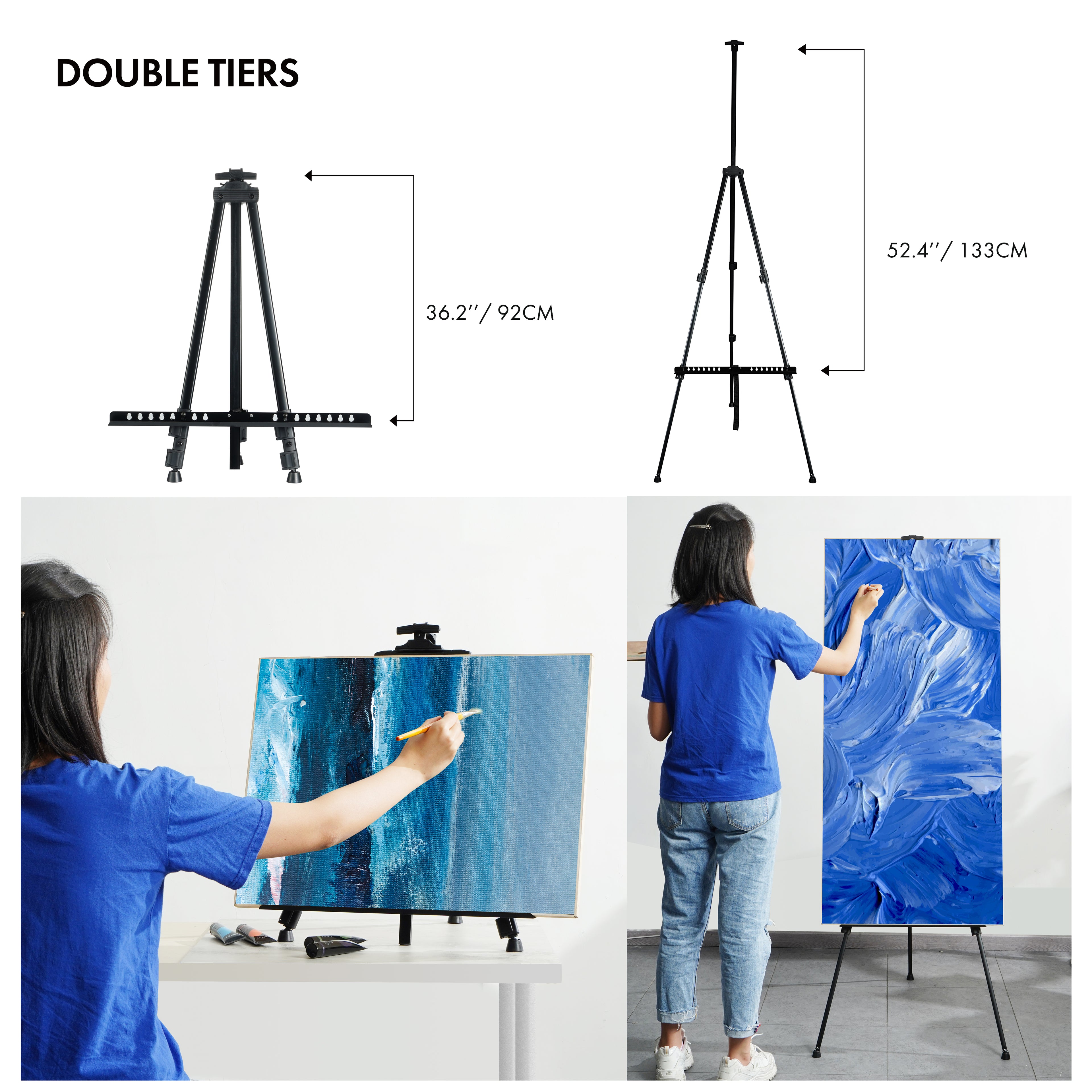 Artify 67 Inches Double Tier Adjustable Easel Stand - Artify