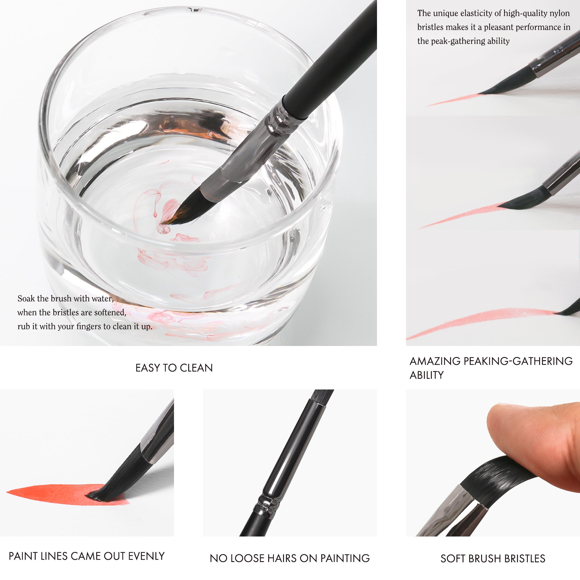 ARTIFY 12 PCS Premium Nylon Hair Watercolor Paint Brushes - Artify