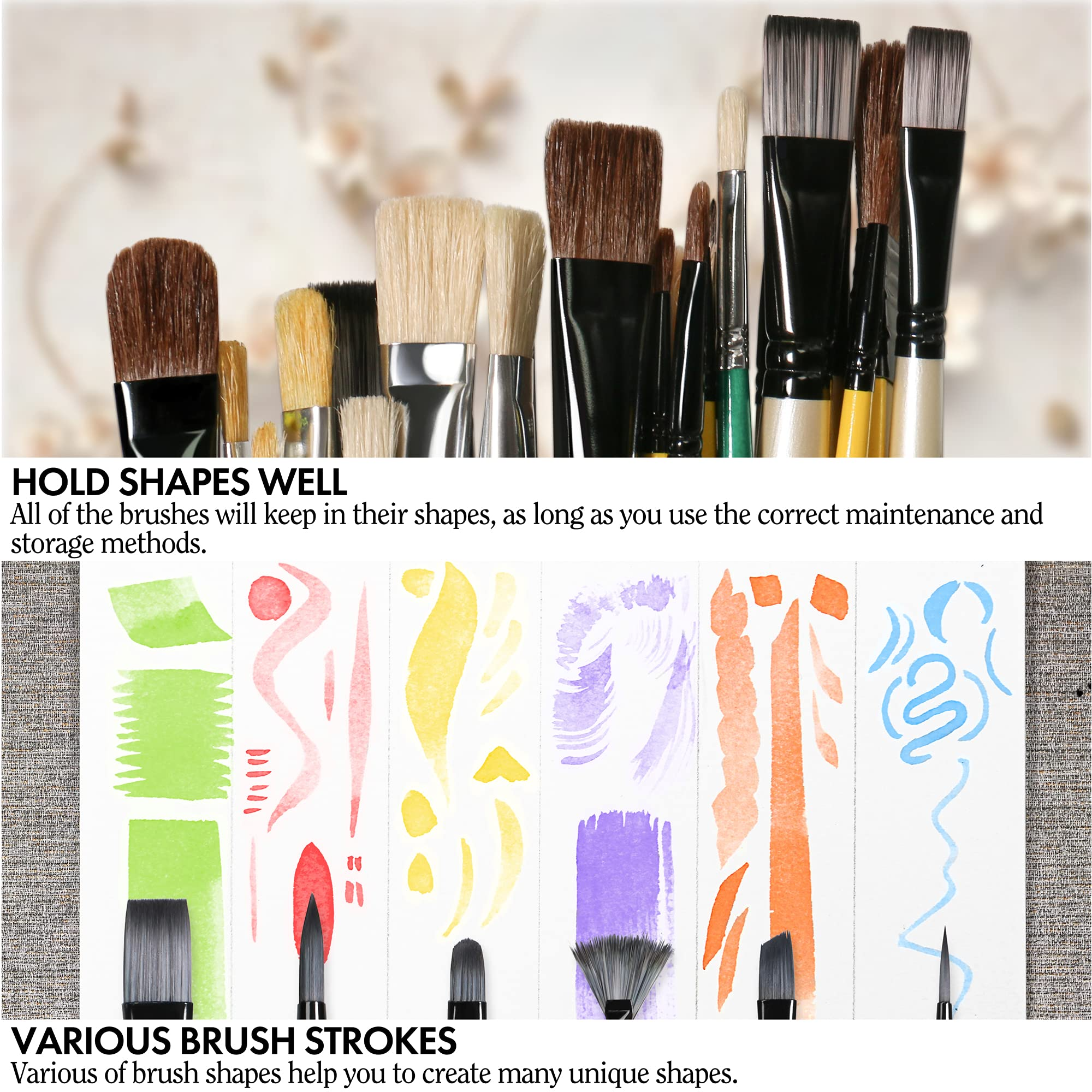 ARTIFY 10 Pcs Synthetic Hair Paint Brush Set - Artify