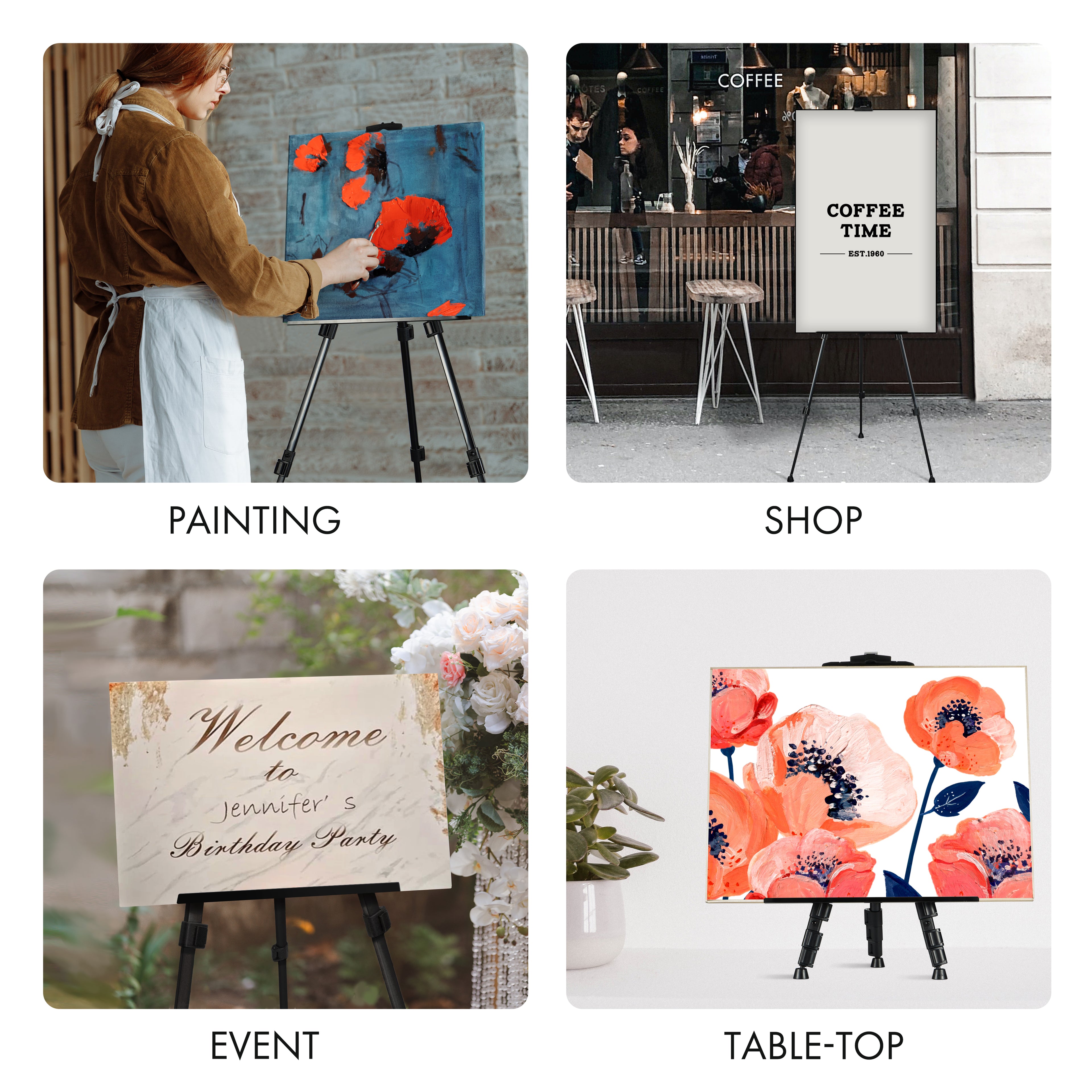 Artify 66 Inches Double Tier Adjustable Easel Stand - Artify