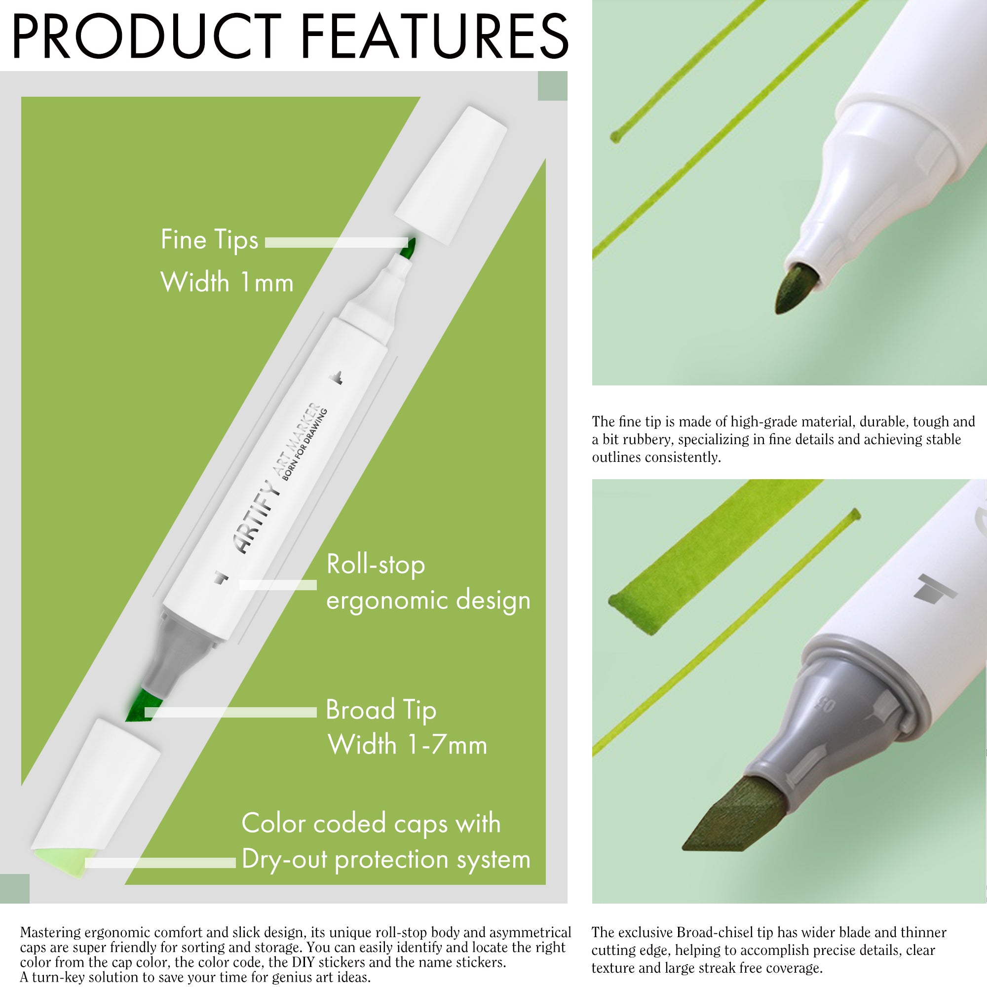 ARTIFY single color Alcohol Markers(R Series Color Number)——Get Discount Code on the Details Page Below