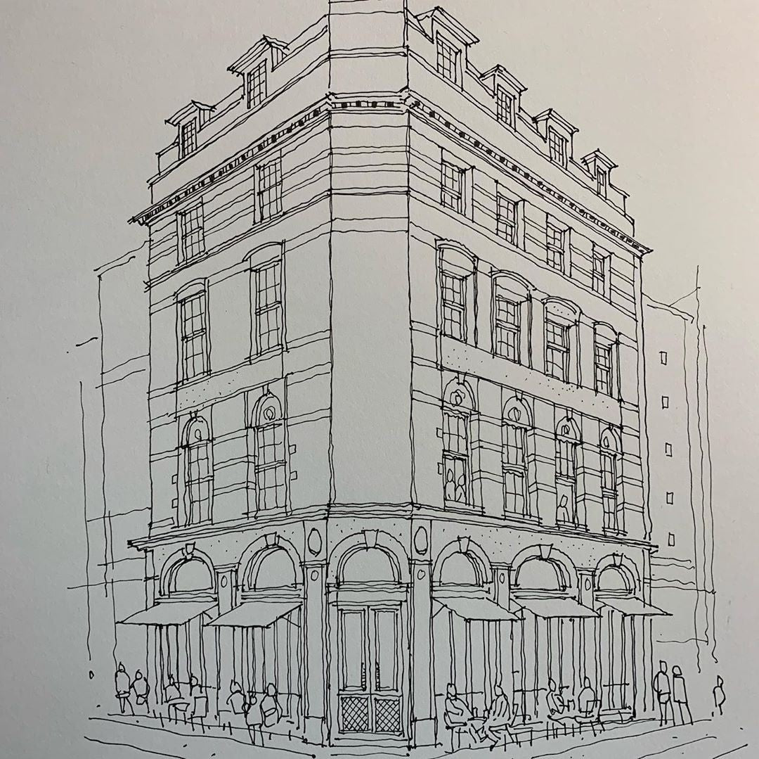 Streetscape Line Draft — One Set Containing Multiple Pictures - Artify