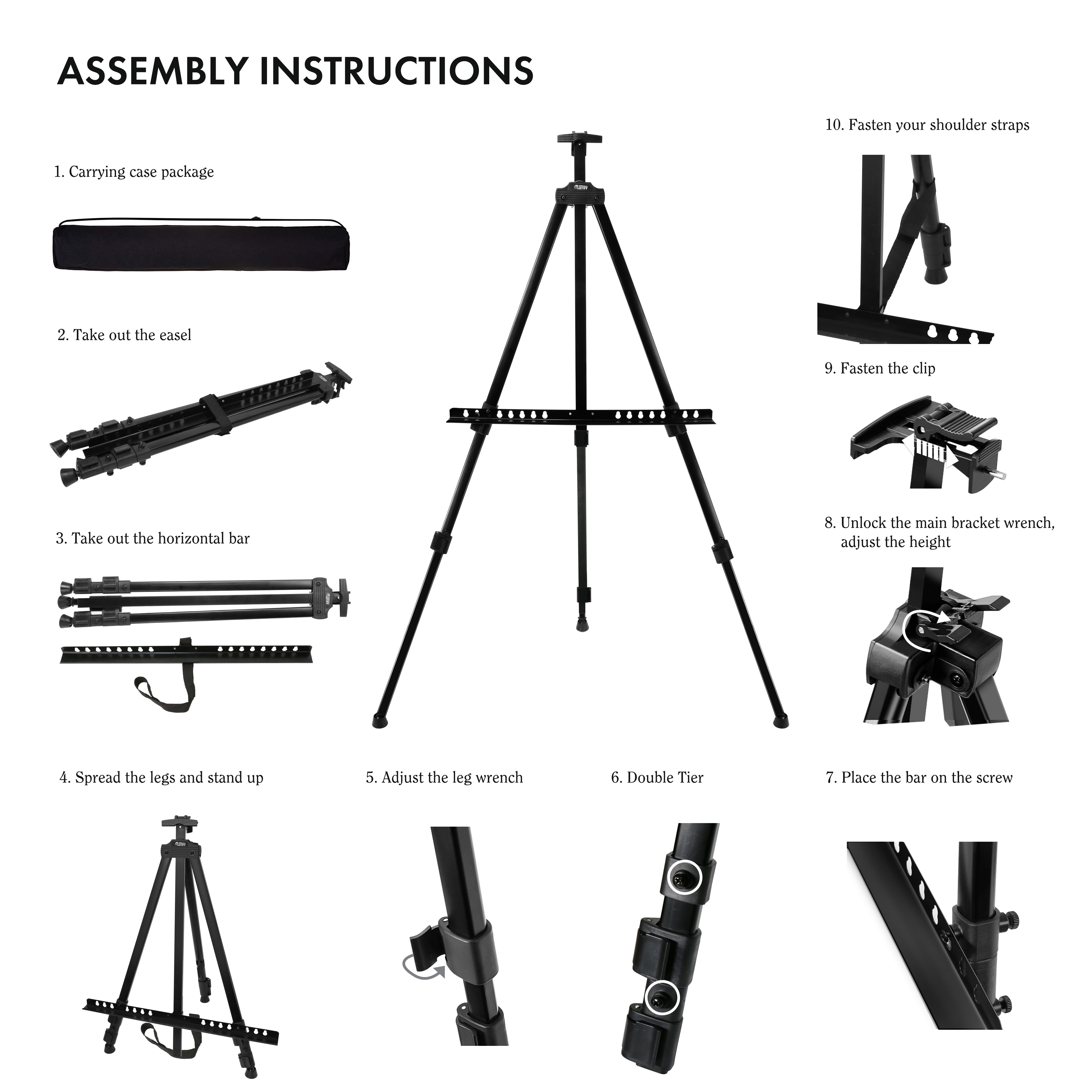 Artify 67 Inches Double Tier Adjustable Easel Stand