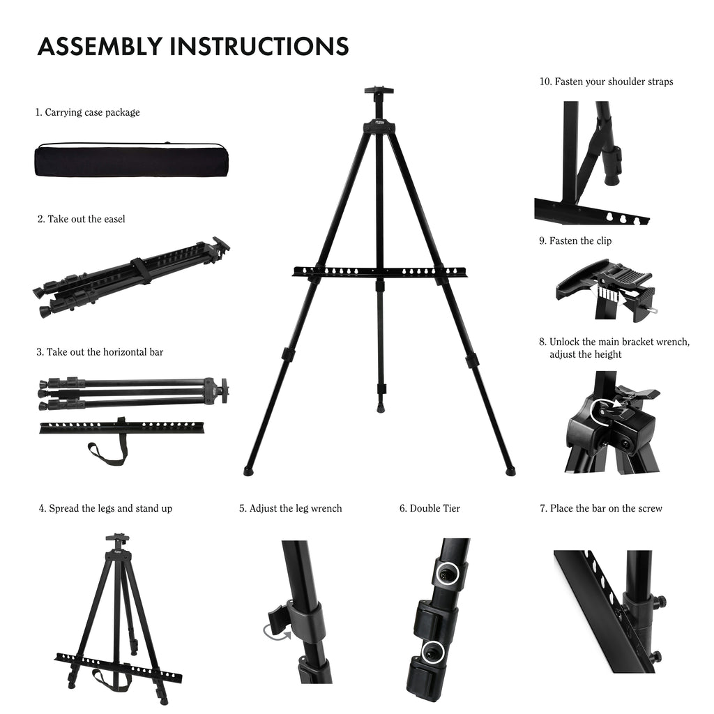 Artify 67 Inches Double Tier Adjustable Easel Stand - Artify