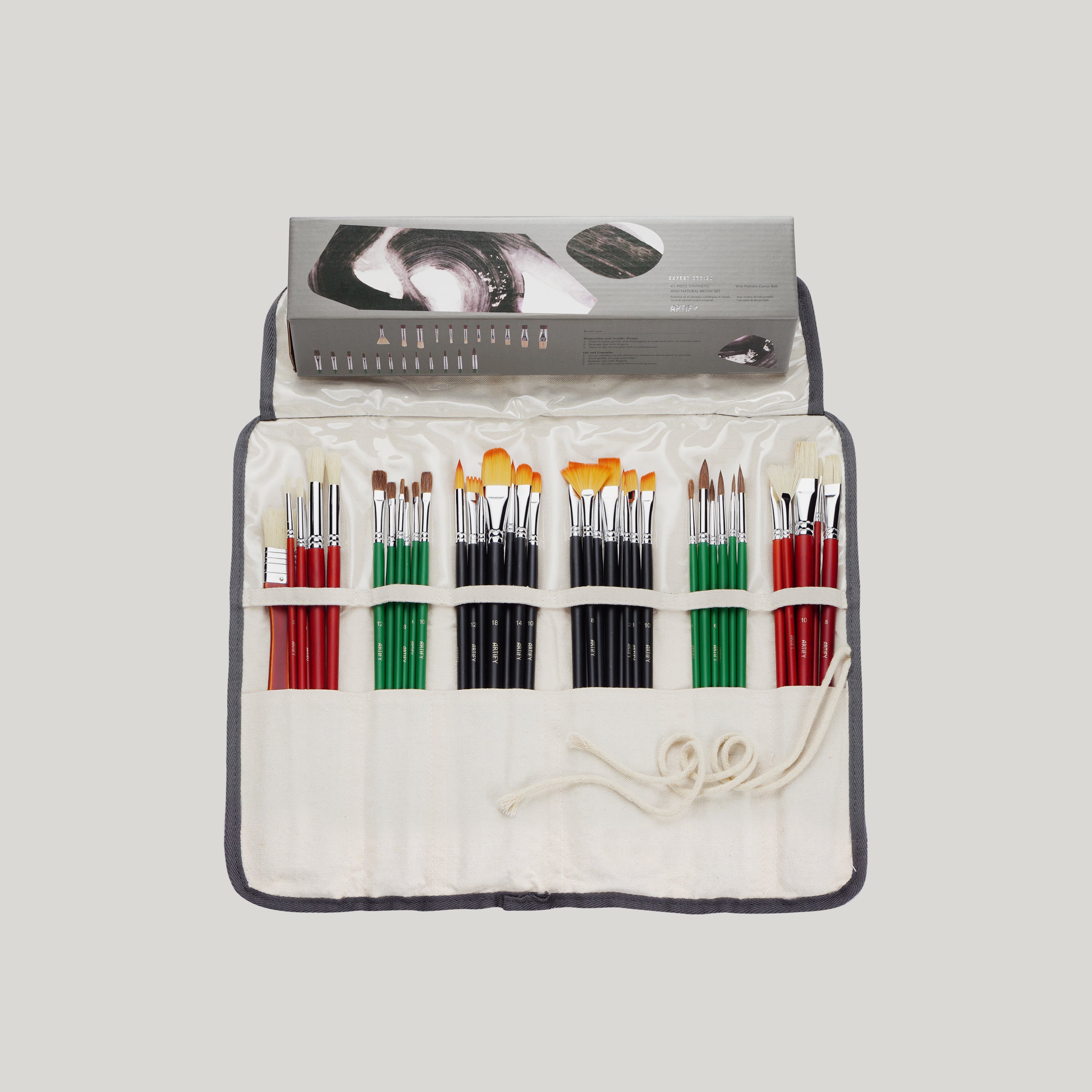 ARTIFY 41 Pieces Long Handle Paint Brushes Art Set - Artify