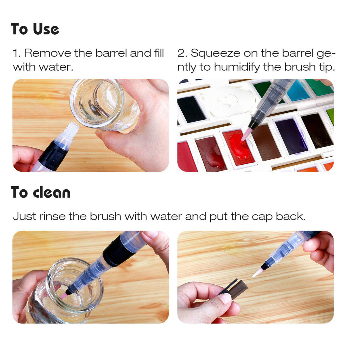 Artify 6 Pcs Water Brush Pen Set - Artify