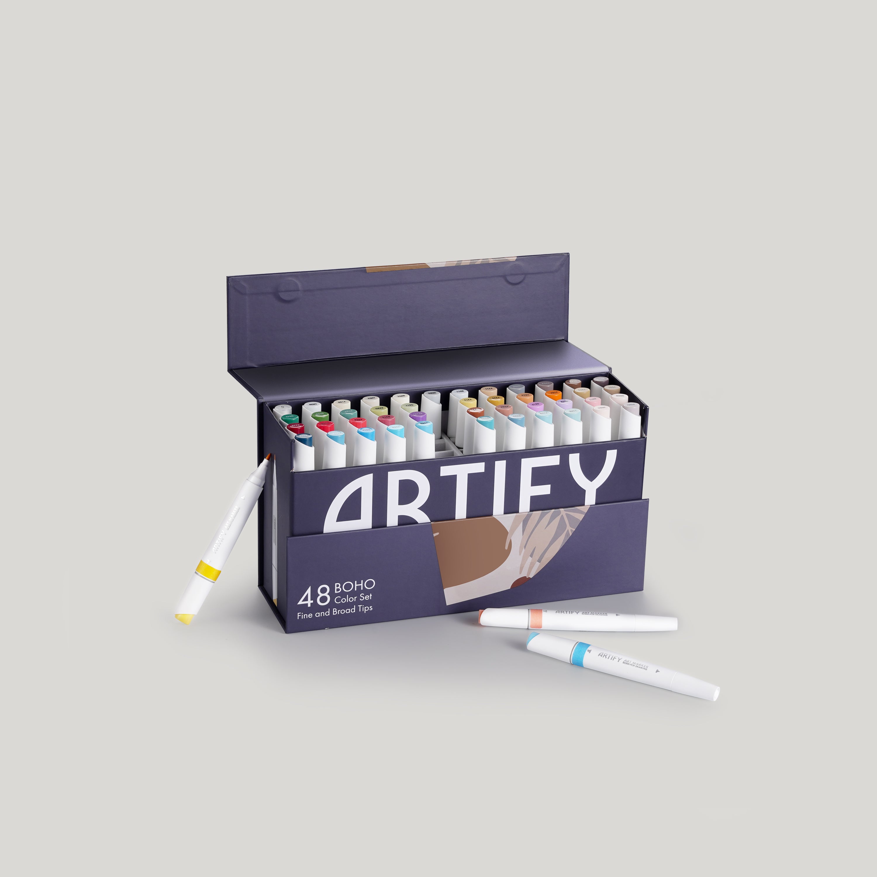 ARTIFY 48 Boho Colors Fine & Broad Dual Tips Art Markers