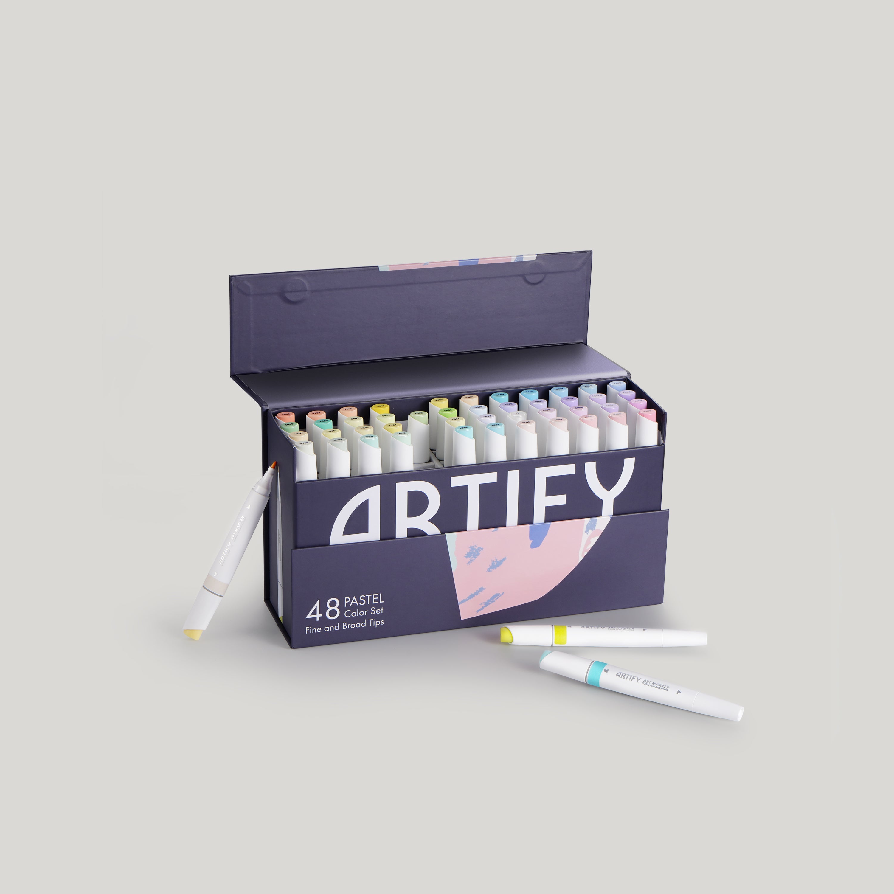 ARTIFY 48 Pastel Colors Fine & Broad Dual Tips Art Markers