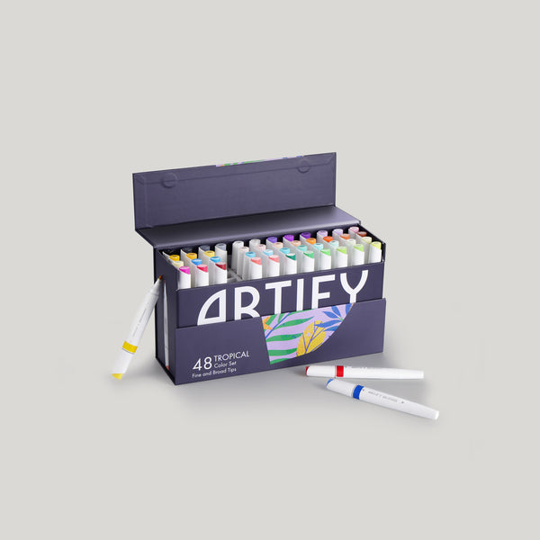 ARTIFY 48 Tropical Colors Fine & Broad Dual Tips Art Markers
