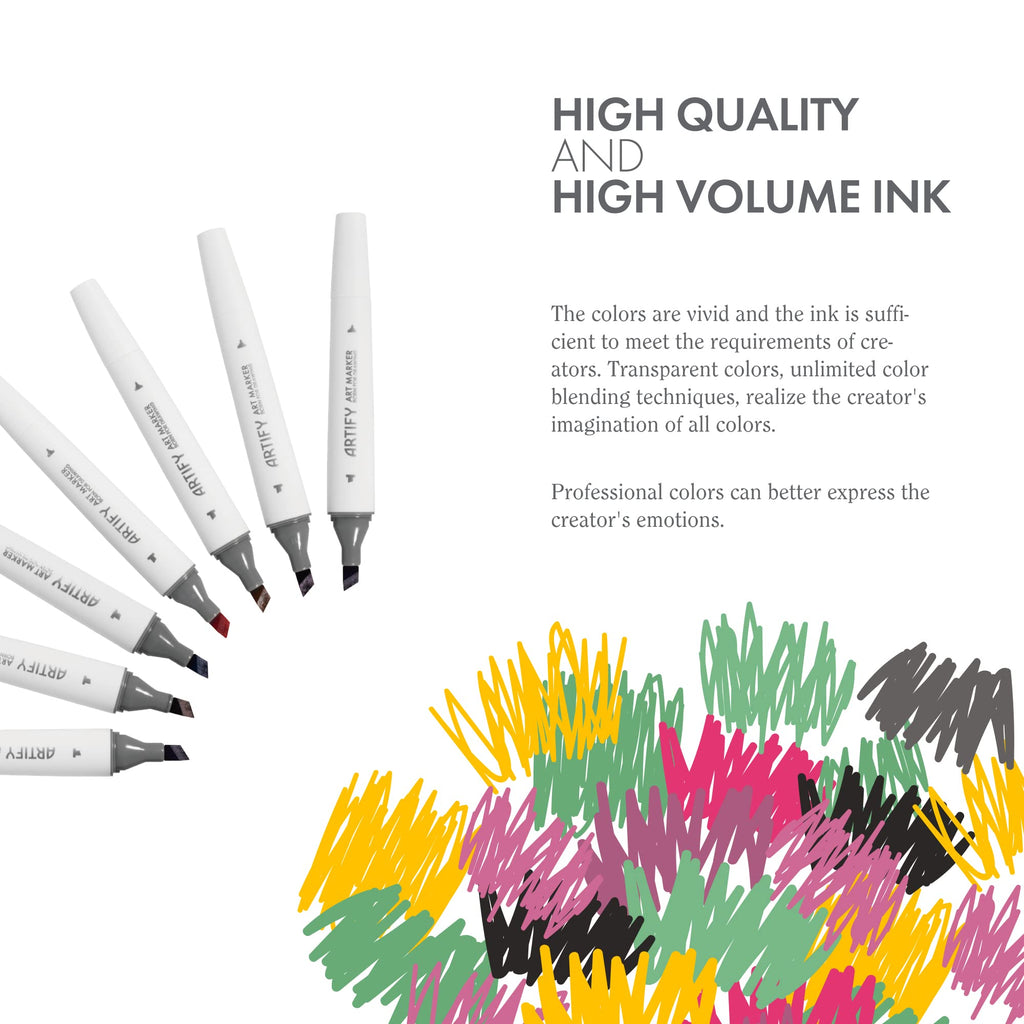 ARTIFY 80 Colors Art Markers-Fine & Broad Dual Tips Professional Artist Markers with Carrying Case - Artify