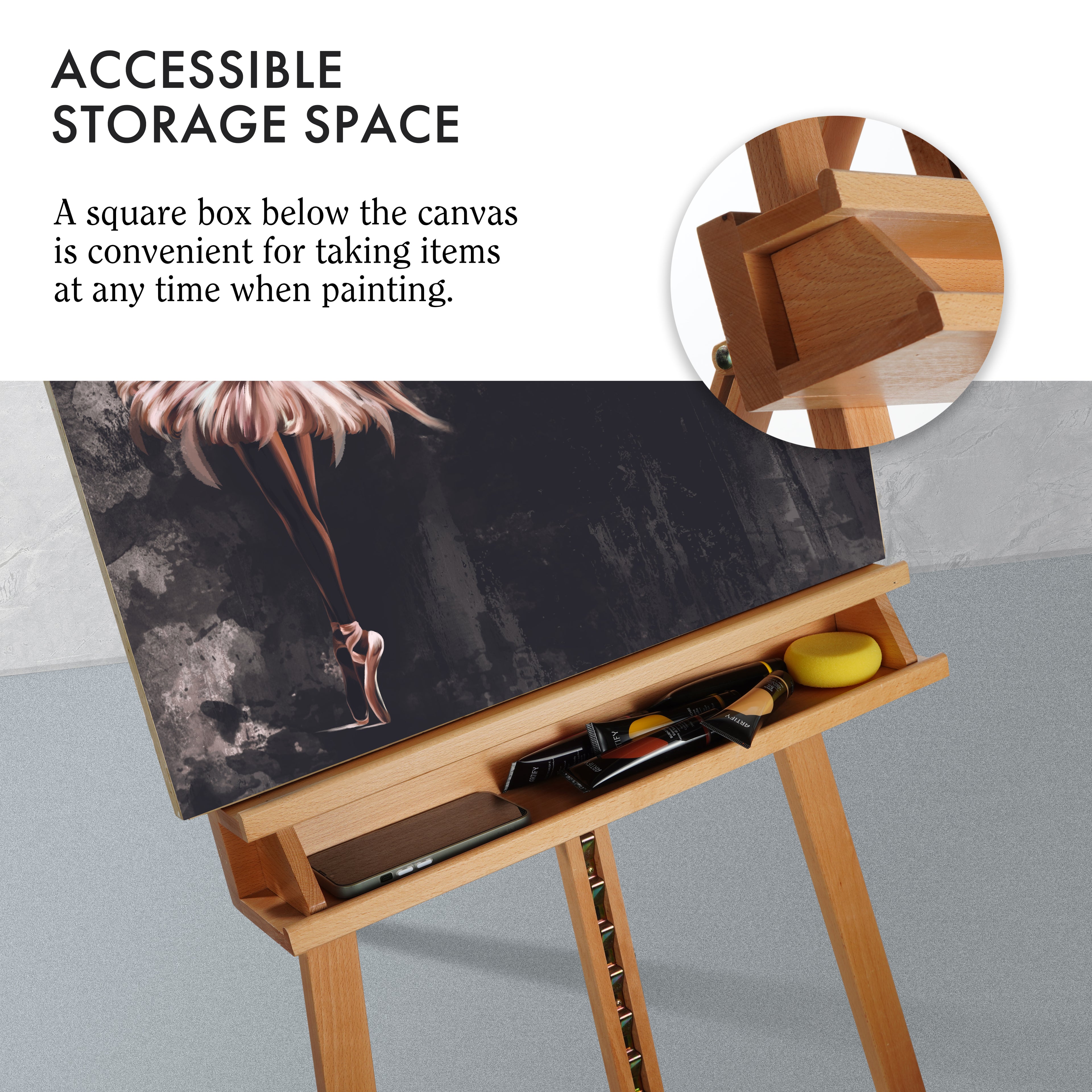 ARTIFY Large A-Frame Adjustable Solid Beechwood Easel - Artify