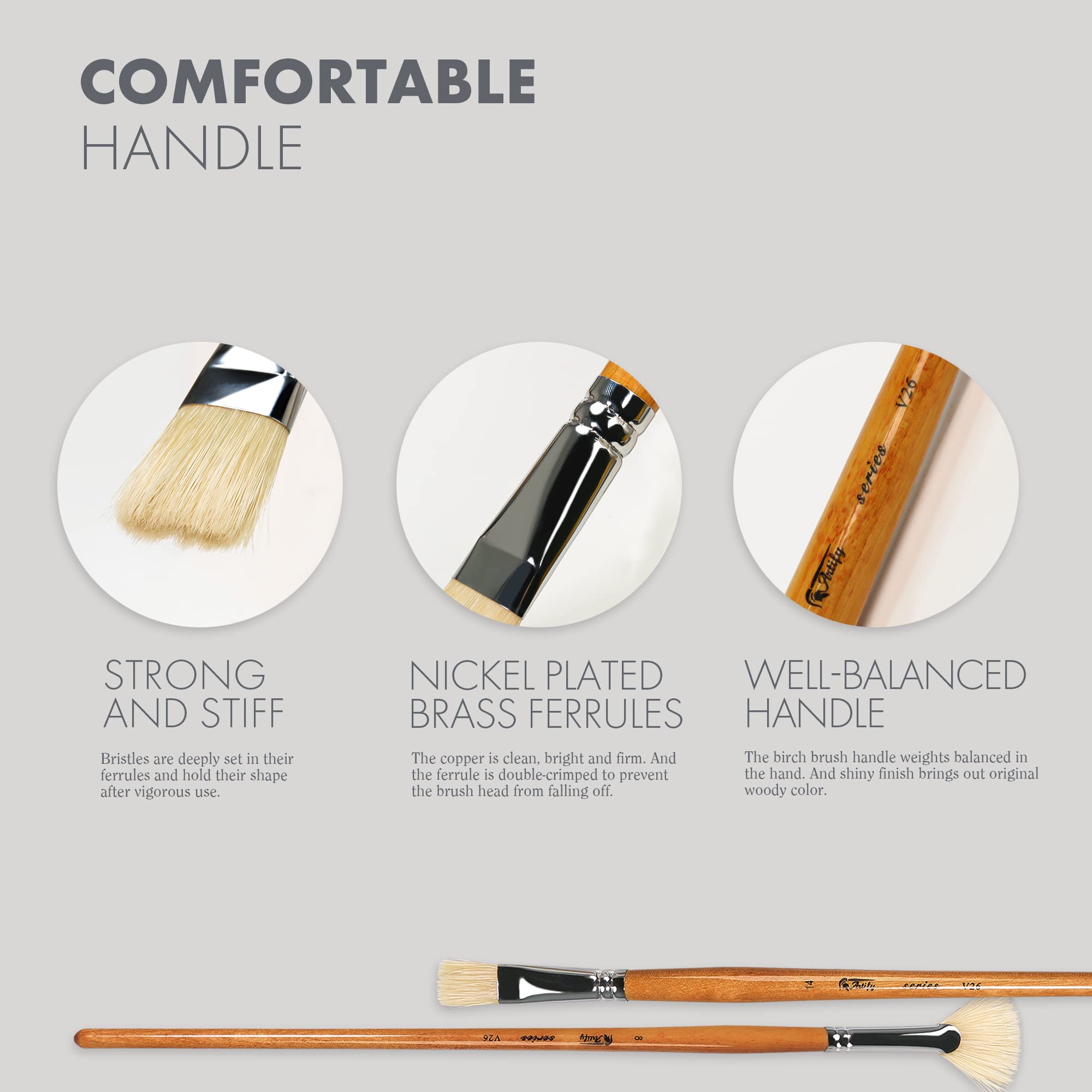 ARTIFY 15 pcs Professional Oil Paint Brush Set - Artify