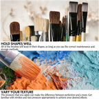 ARTIFY 10 Pcs Hog Hairs Paint Brush Set - Artify