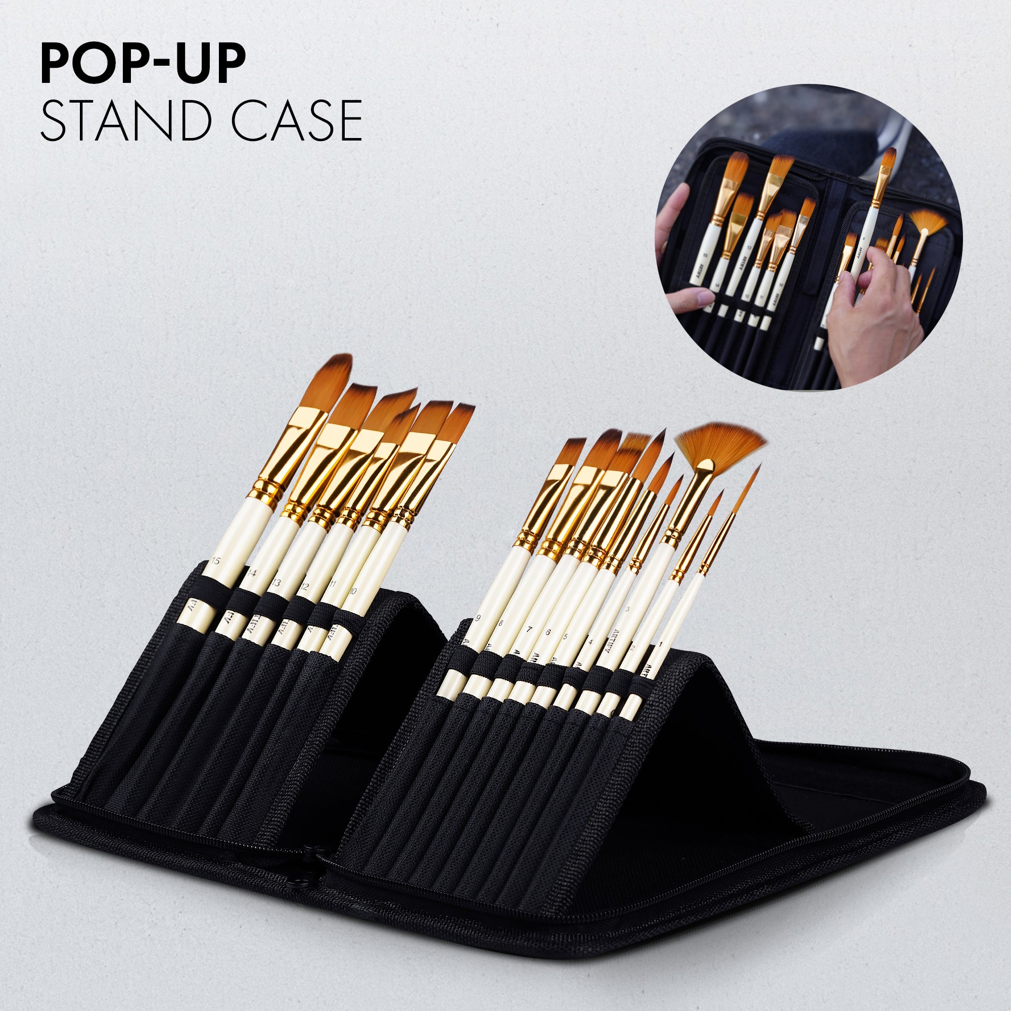 ARTIFY 15pcs and 18pcs Paint Brush Set for Intermedium - Artify