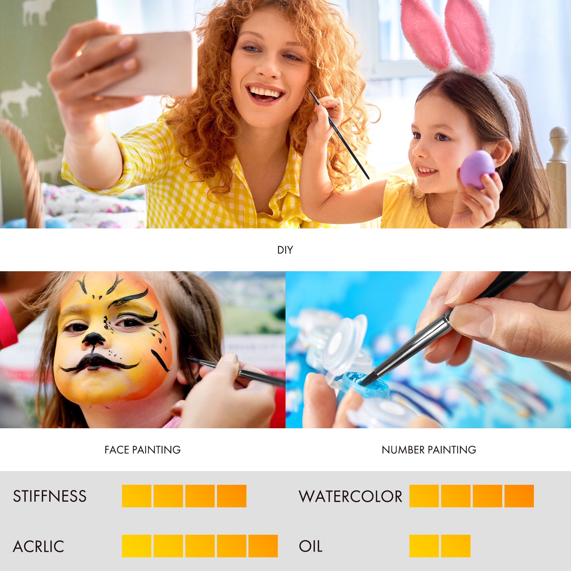 ARTIFY 12 PCS Premium Nylon Hair Watercolor Paint Brushes - Artify