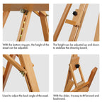 ARTIFY Large A-Frame Adjustable Solid Beechwood Easel - Artify