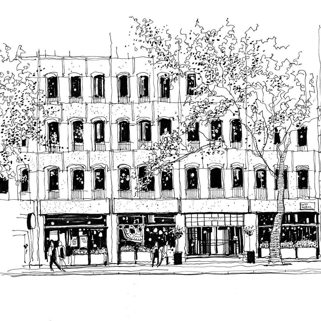 Streetscape Line Draft — One Set Containing Multiple Pictures - Artify