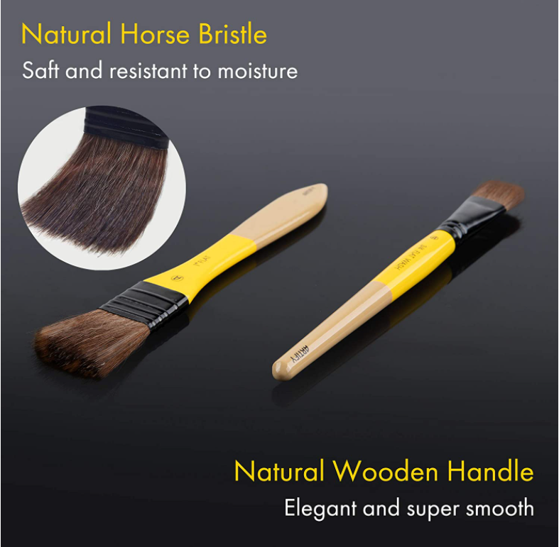ARTIFY 10 Pcs Natural Horse Hair Paint Brush Set - Artify