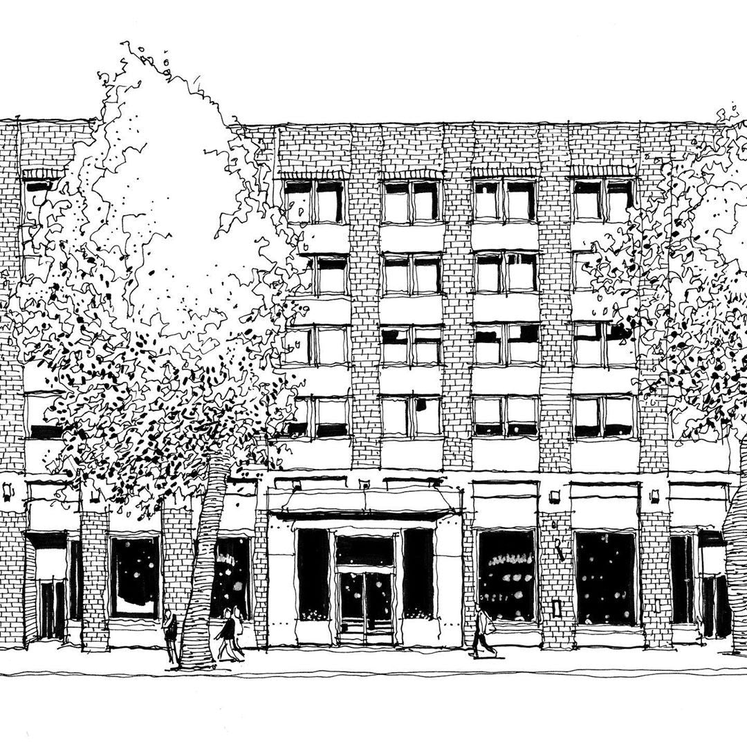 Streetscape Line Draft — One Set Containing Multiple Pictures - Artify