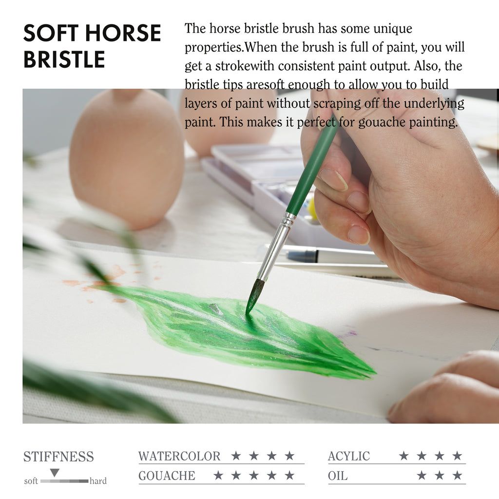 ARTIFY 41 Pieces Long Handle Paint Brushes Art Set - Artify