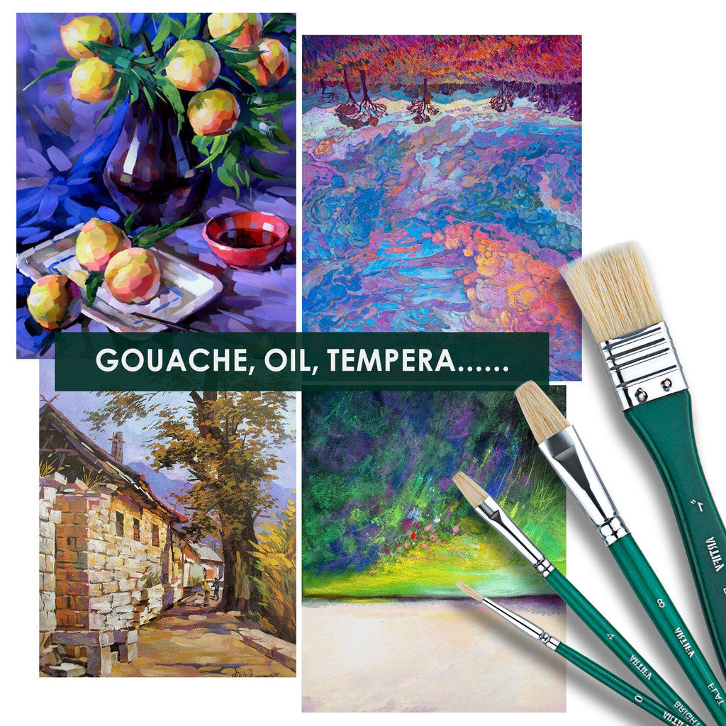 ARTIFY 10 Pcs Hog Hairs Paint Brush Set - Artify